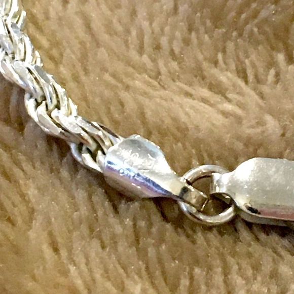 Vintage Sterling Silver Braided Rope Bracelet - Picture 4 of 8